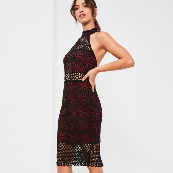 burgundy crochet dress